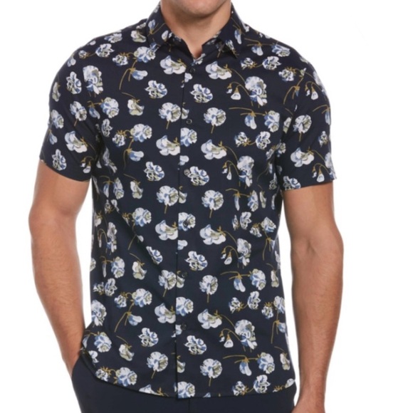 Perry Ellis Other - Perry Ellis Slim Fit Floral Print Stretch Shirt